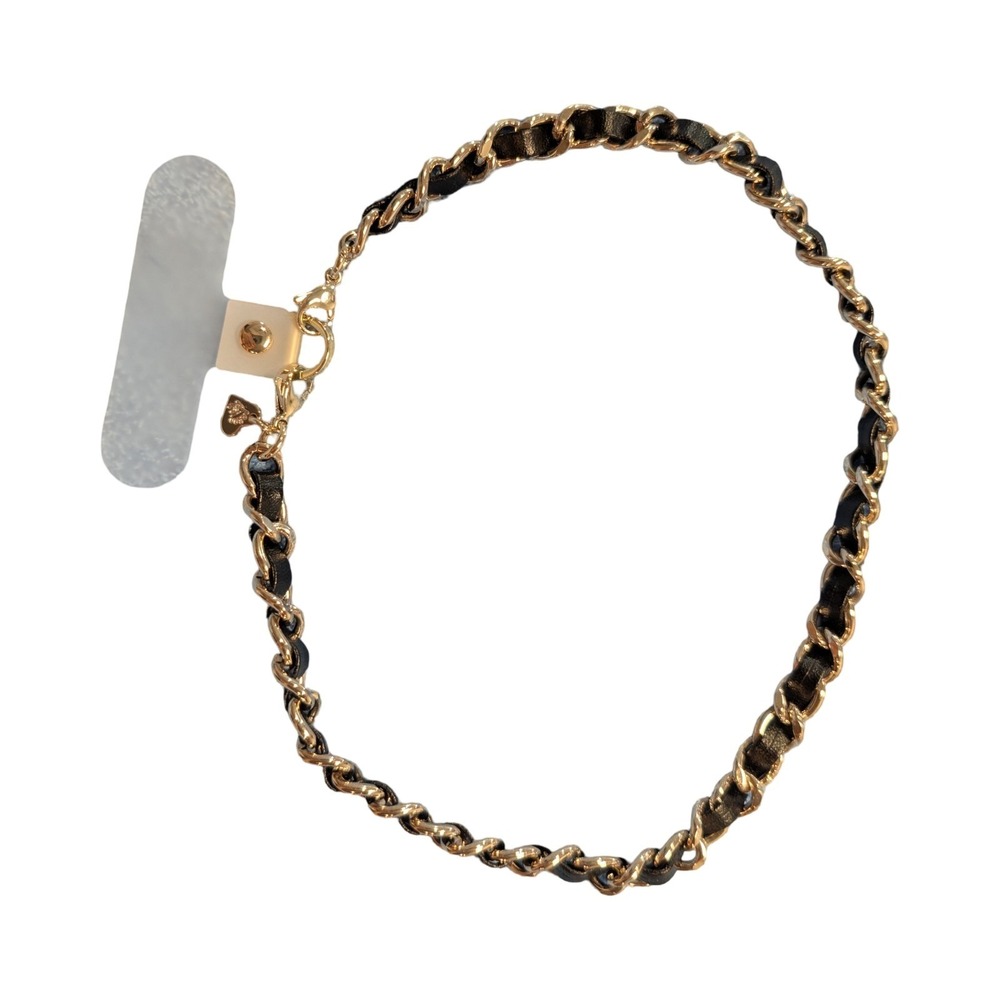 15-P VELVET CAVIAR - Phone Charm‎ Wristlet - Black Leather/Silver ⬇️